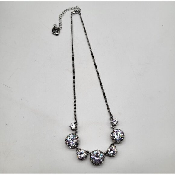 Betsey Johnson ALL THAT GLITTERS Cubic Zirconia Glass Statement Necklace - Picture 3 of 13